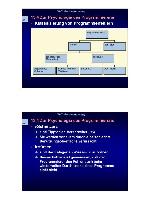 13 Die Implementierungsphase 13 Die Implementierungsphase Zur ...