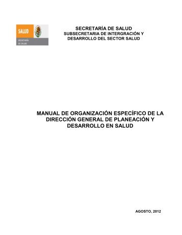 manual de organización específico de la dirección general de ...