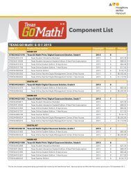 TEXAS GO Math! 6â8 Â© 2015 - Houghton Mifflin Harcourt