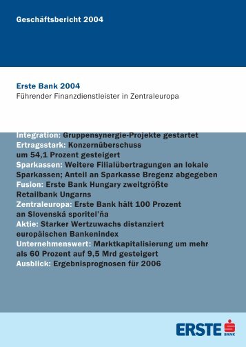 Geschäftsbericht 2004 - hauptversammlung.at