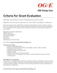 Criteria for Grant Evaluation - OGE Energy Corp.