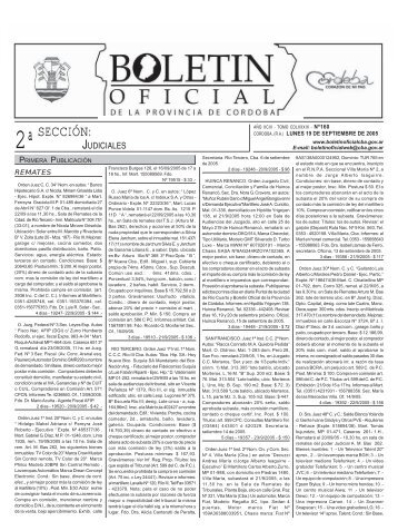CÃ³rdoba, 19 deSeptiembre de 2005 - BoletÃ­n Oficial de la Provincia ...