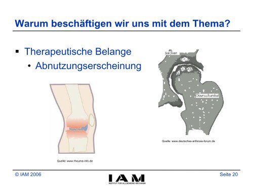 Zur Mechanik des menschlichen Bewegungsapparates - Institut fÃ¼r ...