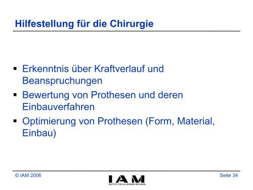 Zur Mechanik des menschlichen Bewegungsapparates - Institut fÃ¼r ...