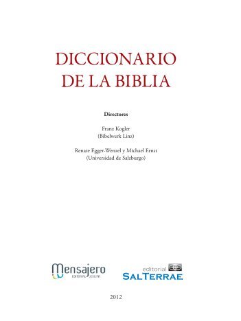 DICCIONARIO DE LA BIBLIA - Editorial Sal Terrae
