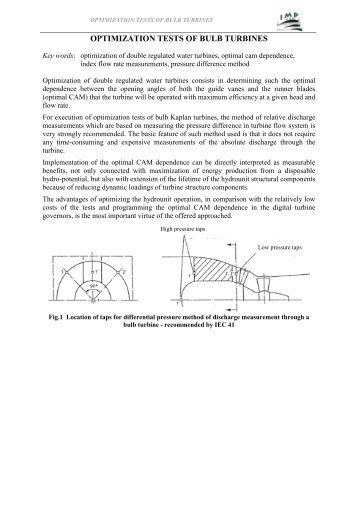 OPTIMIZATION TESTS OF CLASSIC KAPLAN TURBINES