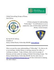 Global Networking Groups of Rotary Jack Selway A Rotary program ...