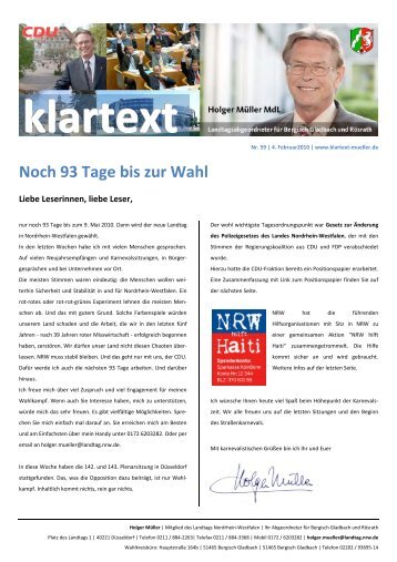 klartext 59 - Holger Müller MdL