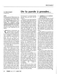 de la parole Ã  prendre, pierre bourgault, traces, volume 27, no 3 ...