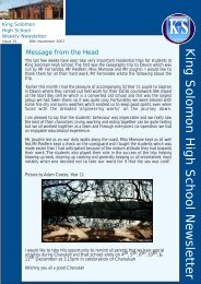 King Solomon High School Newsletter