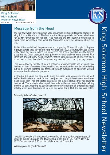 King Solomon High School Newsletter