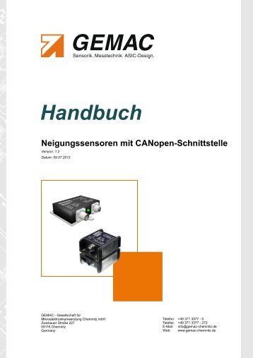 Handbuch Neigungssensoren mit CANopen-Schnittstelle - Gemac