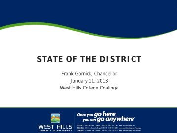 State of the District - January 2013 - West Hills College