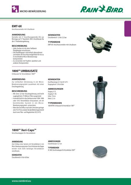 RainBird Katalog - Hydraulik-Service GmbH