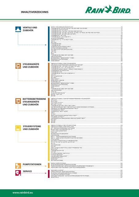 RainBird Katalog - Hydraulik-Service GmbH