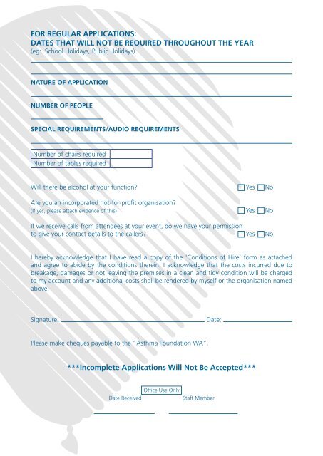 a booking form