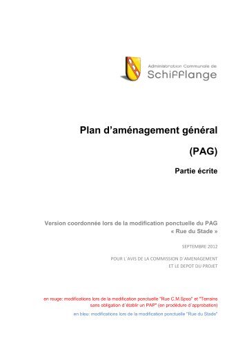 Plan d'amÃ©nagement gÃ©nÃ©ral (PAG) - Schifflange