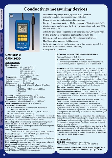 Conductivity measuring devices - Iberica de Automatismos