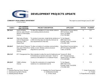 development projects update - Garden Grove