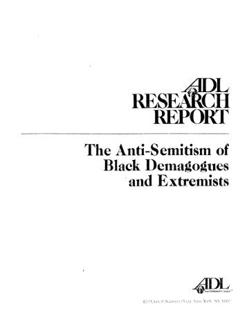 The Anti-Semitism of Black Demagogues 'and Extremist,s - IRmep