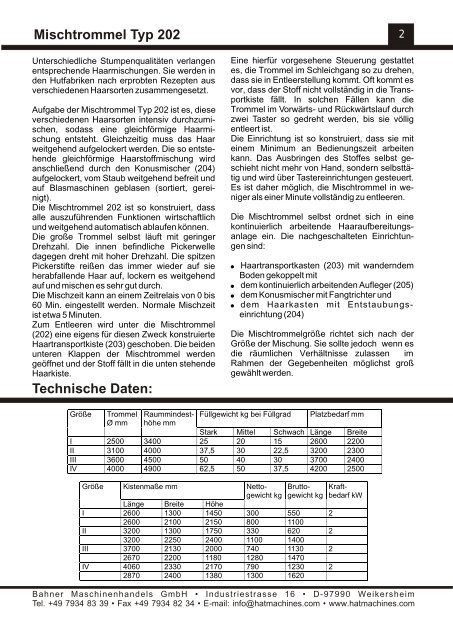 Mischtrommel Typ 202 - Bahner Maschinenhandels GmbH