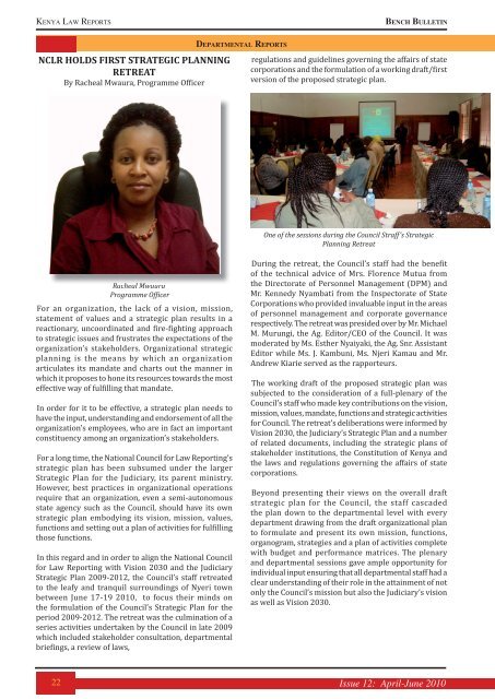 Bench Bulletin - Issue 12 - Kenya Law Reports