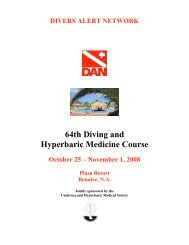 64th Diving and Hyperbaric Medicine Course - Divers Alert Network