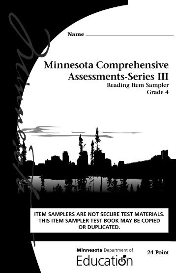 Reading MCA Grade 4 Item Sampler - Minnesota Assessments portal
