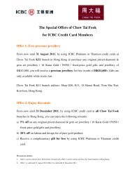 The Special Offers of Chow Tai Fook for ICBC Credit Card Members