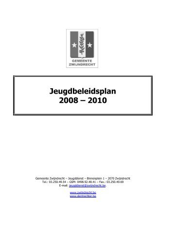 1 Jeugdbeleidsplan 2008.rtf - Gemeente Zwijndrecht