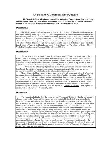 War of 1812 essay thesis