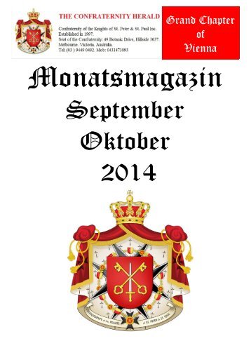 Monatsmagazin September - Oktober 2014