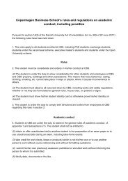 Copenhagen Business School's rules and regulations ... - Sar - CBS