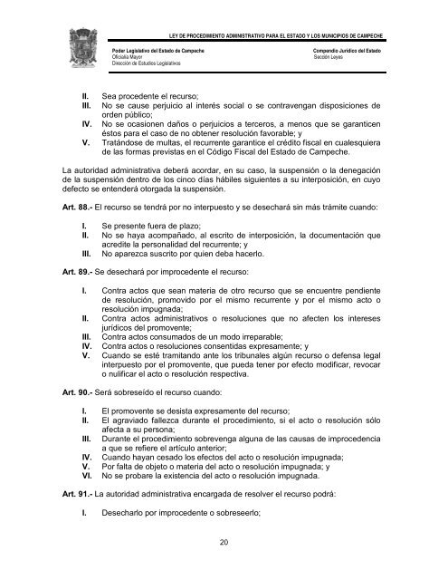 ley de procedimiento administrativo para el estado y los municipios ...