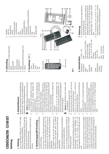 CODESCHALTER CS100 SET Anleitung - Indexa