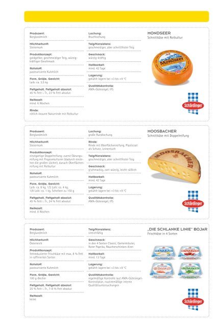 Milch, Milchprodukte & käse aus Österreich