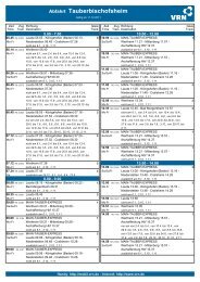 Fahrplan Tauberbischofsheim