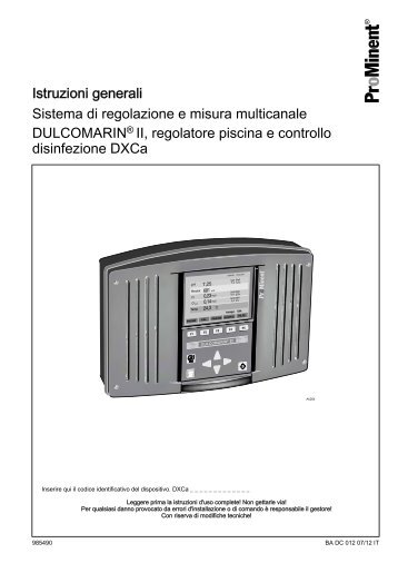 Sistema di regolazione e misura multicanale DULCOMARINÂ® II ...