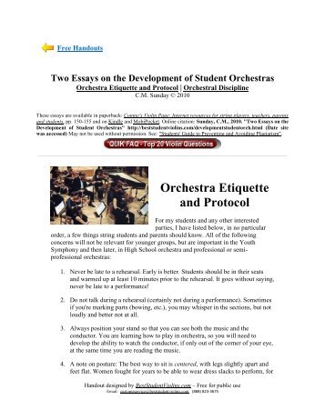 Orchestra Etiquette and Protocol - Best Student Violins