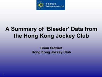 'Bleeder' Data from the Hong Kong Jockey Club â Brian Stewart ...