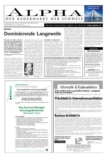 Informatik- & Kaderselektion - Tagesanzeiger e-paper - Tages ...