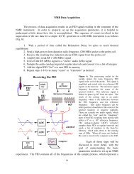 NMR Data Acquisition The process of data acquisition results in an ...