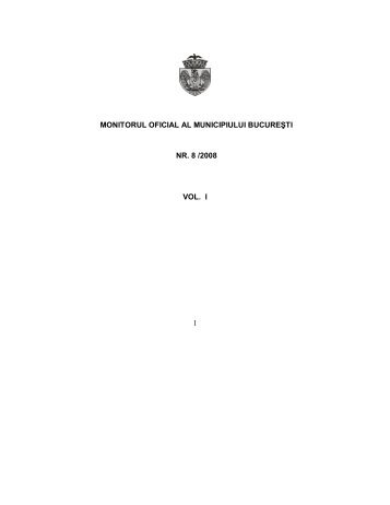 Volumul 1 - PrimÄria Municipiului BucureÅti