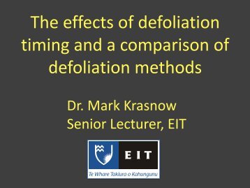 Presentation: The effects of defoliation timing and a comparison of ...