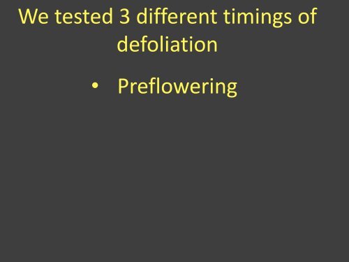 Presentation: The effects of defoliation timing and a comparison of ...