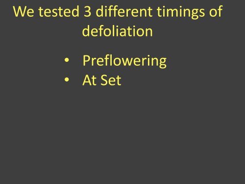 Presentation: The effects of defoliation timing and a comparison of ...