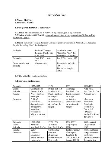 Curriculum vitae - ARACIS