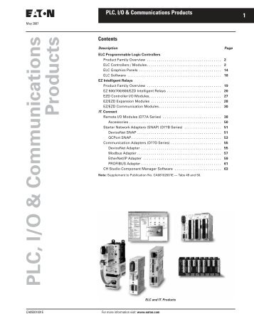 EATON PLC, I/O & Communications Products ... - IEC Supply, LLC