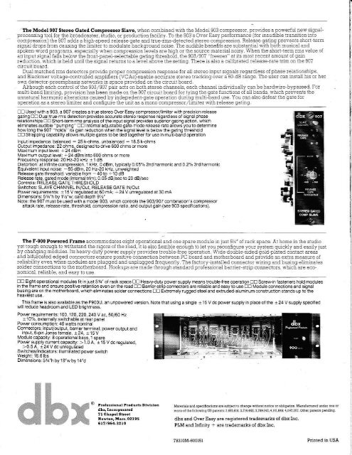 DBX900_series_1983_catalog - Preservation Sound