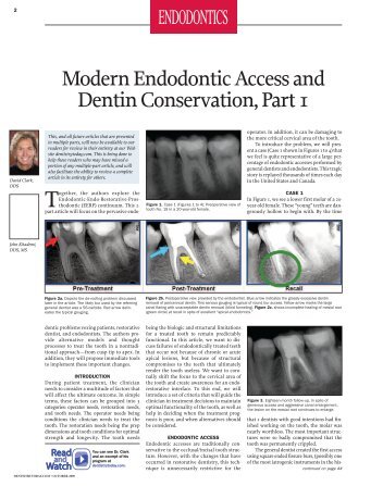 Modern Endodontic Access and Dentin Conservation, Part 1 (David ...